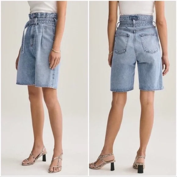 NWT AGOLDE x REVOLVE Black Reworked 90s Short Cinched Waist in Pave, Size 31 - Picture 8 of 11